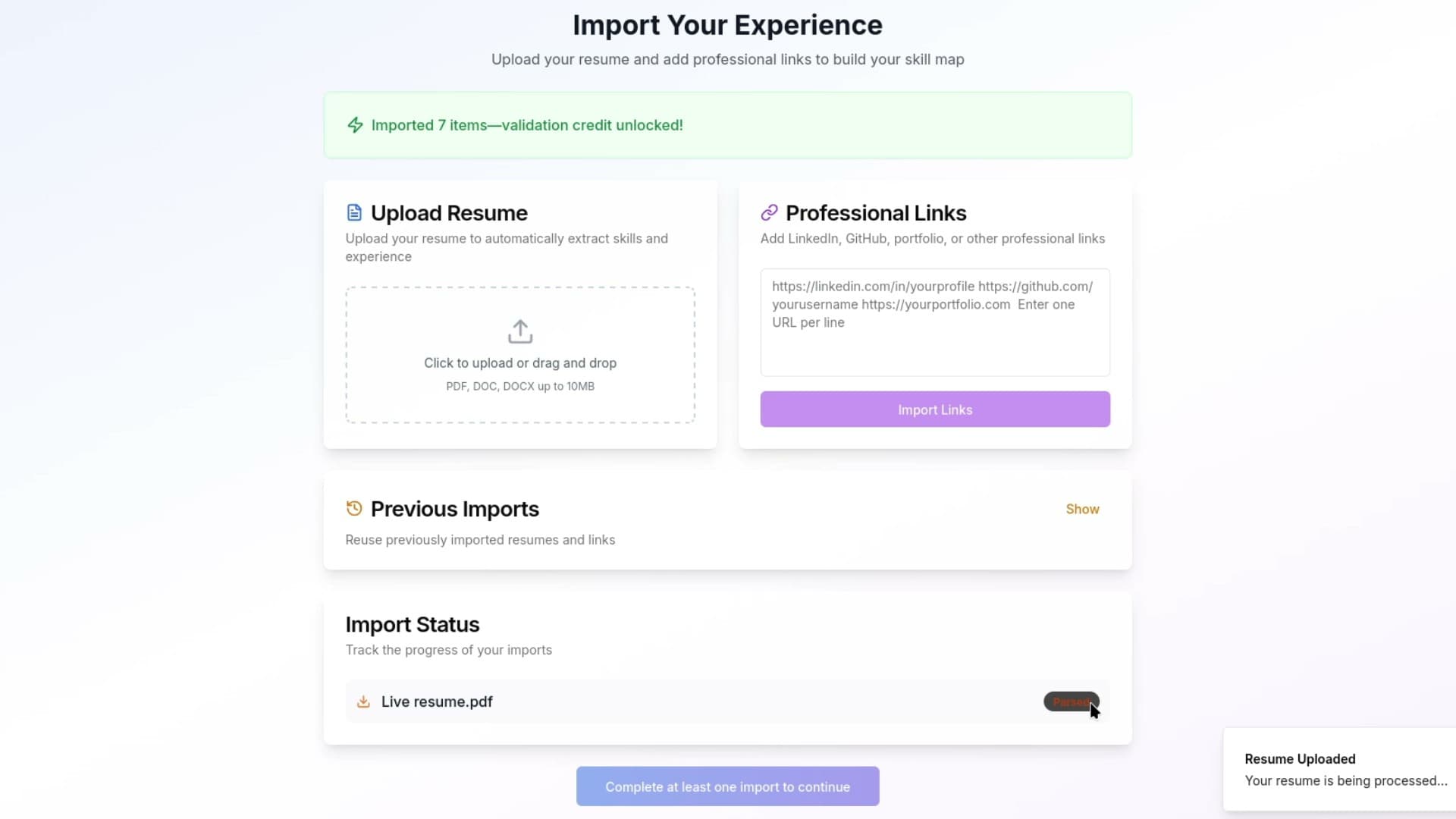 Import your foundation